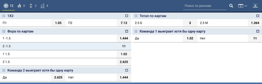 Какие есть виды ставок на киберспорт в 1xBet