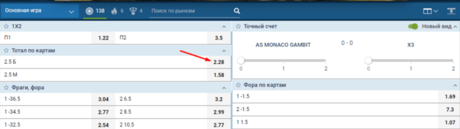 Выбор ставки и коэффициента в 1хбет