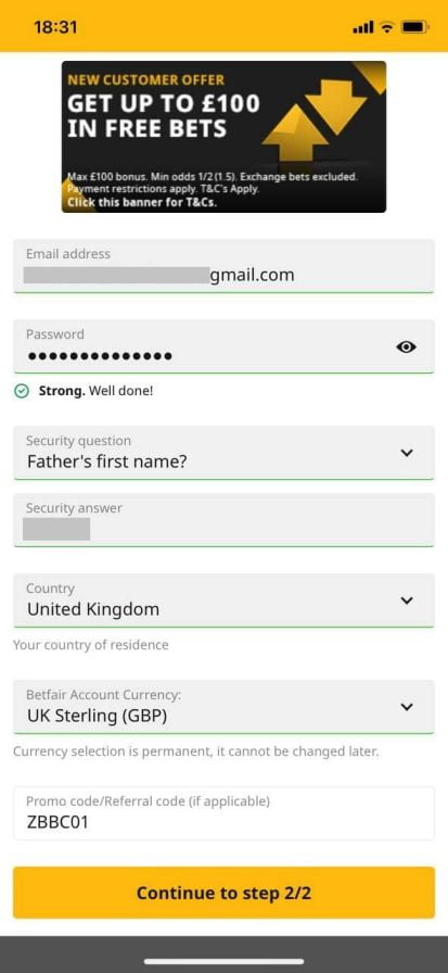 как зарегистрироваться в приложении Betway на Айфон