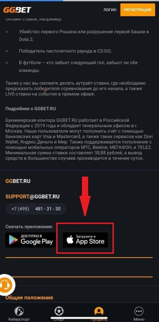 как скачать приложение GgBet через сайт букмекера