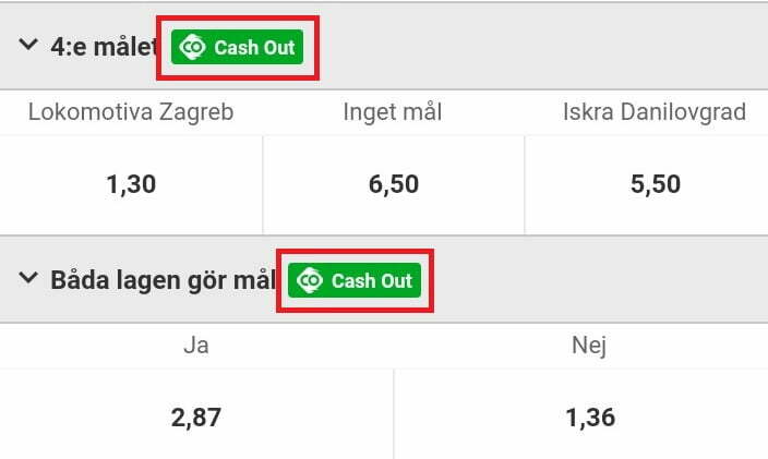 cash out в приложении Betway для Андроид