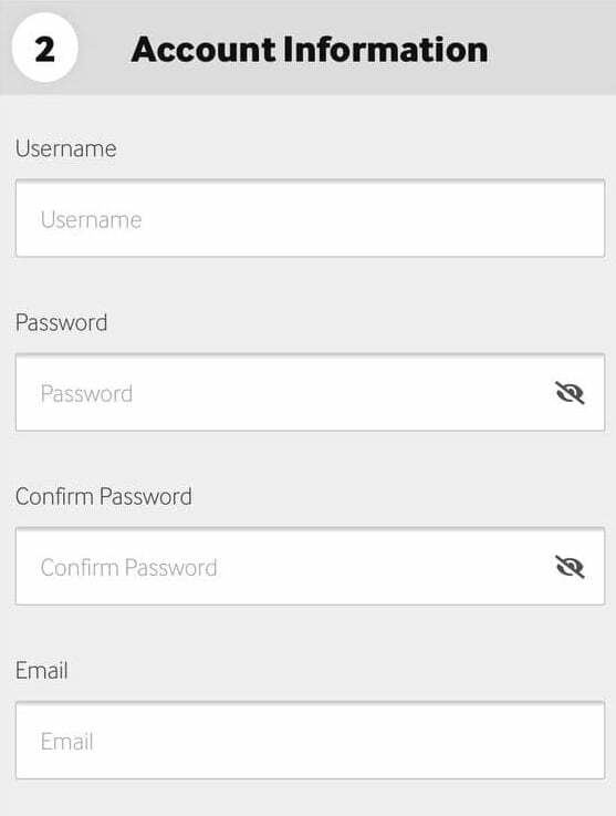 регистрация в приложении Betway на iOS