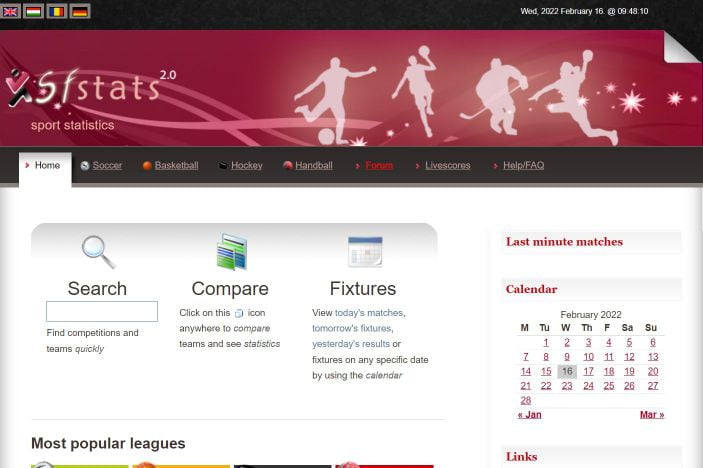 Главная страница Sfstats