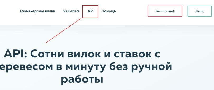 Раздел API на сайте AllBestBets