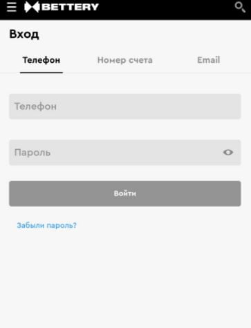 Авторизация в «Беттери»