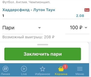 как сделать ставку в приложении Бетсити для iOS
