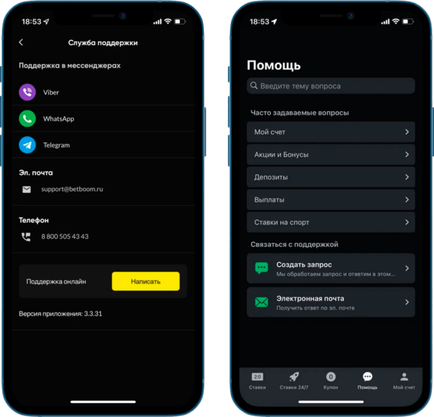 Техническая поддержка в БК