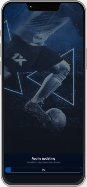 Скрин загрузки последней версии официального приложения 1xBet Скрин загрузки последней версии официального приложения 1xBet