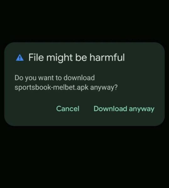 Разрешение на сохранение APK от БК Melbet