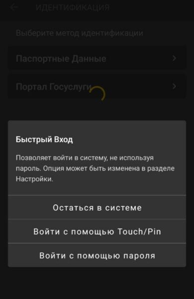 Параметры быстрой авторизации в приложении Melbet