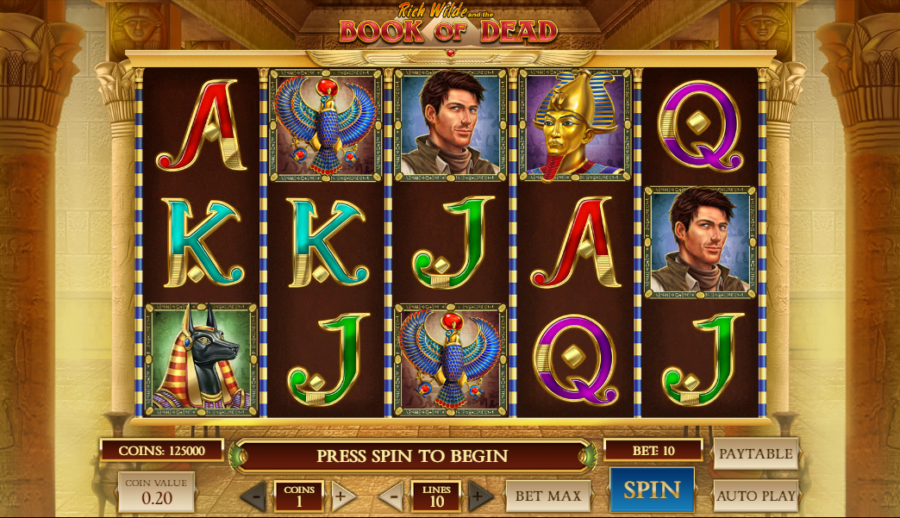 Игровое поле автомата Book of Dead